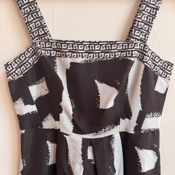 Banana Republic Brown Printed Square Neck Sleeveless Silk Sheath Womens Size 4 - Picture 4 of 16